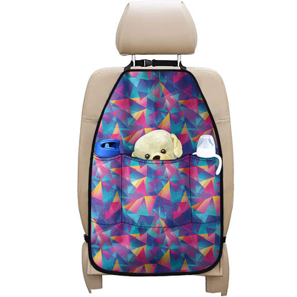 Colorful Geometric Mosaic Print Car Seat Organizers