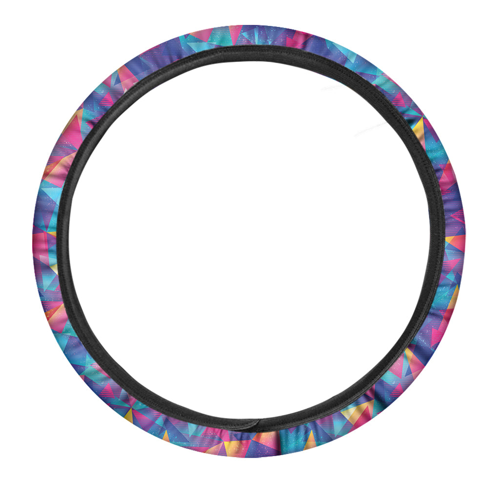 Colorful Geometric Mosaic Print Car Steering Wheel Cover