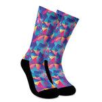 Colorful Geometric Mosaic Print Crew Socks