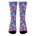 Colorful Geometric Mosaic Print Crew Socks