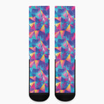 Colorful Geometric Mosaic Print Crew Socks