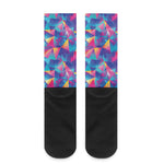 Colorful Geometric Mosaic Print Crew Socks