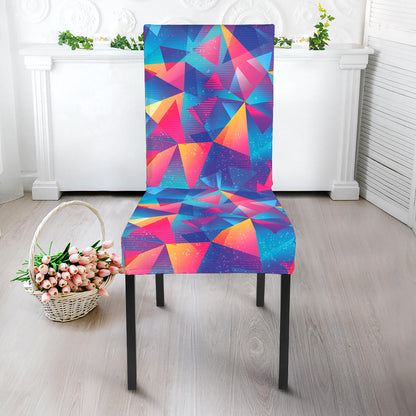 Colorful Geometric Mosaic Print Dining Chair Slipcover