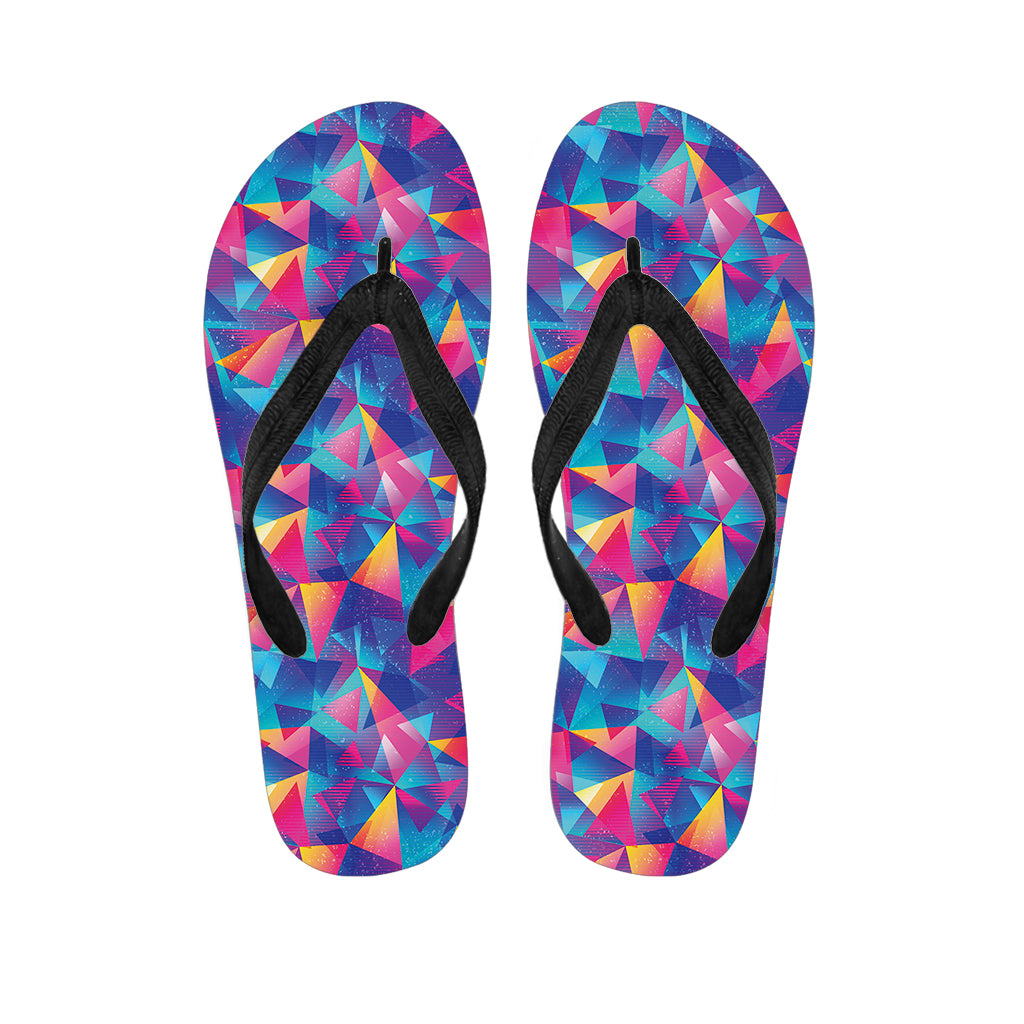 Colorful Geometric Mosaic Print Flip Flops
