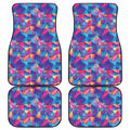 Colorful Geometric Mosaic Print Front and Back Car Floor Mats
