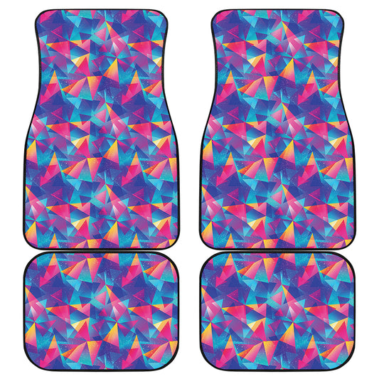 Colorful Geometric Mosaic Print Front and Back Car Floor Mats