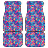 Colorful Geometric Mosaic Print Front and Back Car Floor Mats