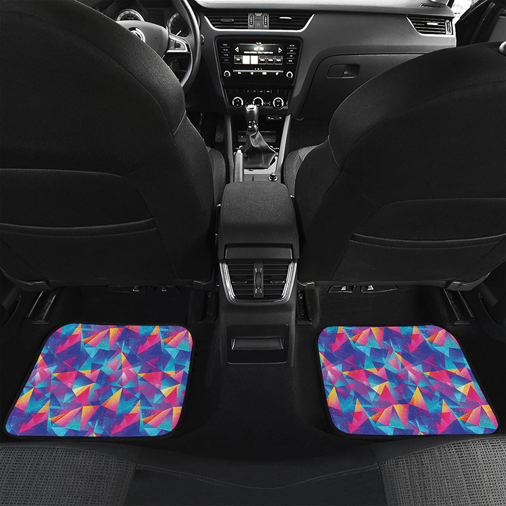 Colorful Geometric Mosaic Print Front and Back Car Floor Mats