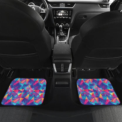 Colorful Geometric Mosaic Print Front and Back Car Floor Mats