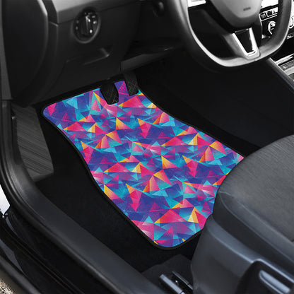Colorful Geometric Mosaic Print Front and Back Car Floor Mats