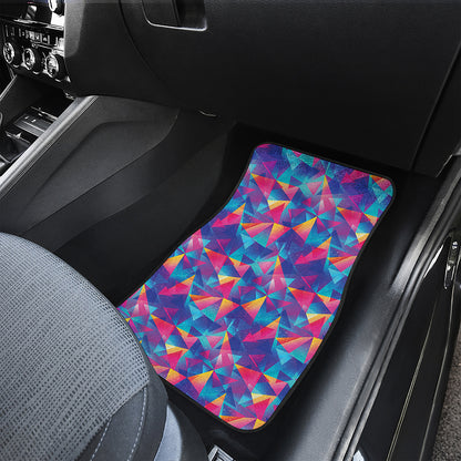 Colorful Geometric Mosaic Print Front and Back Car Floor Mats