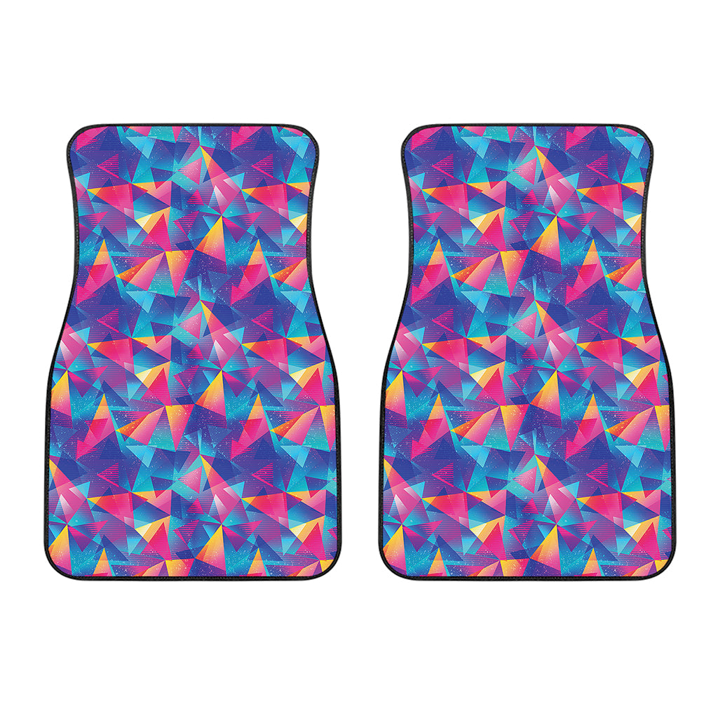 Colorful Geometric Mosaic Print Front Car Floor Mats