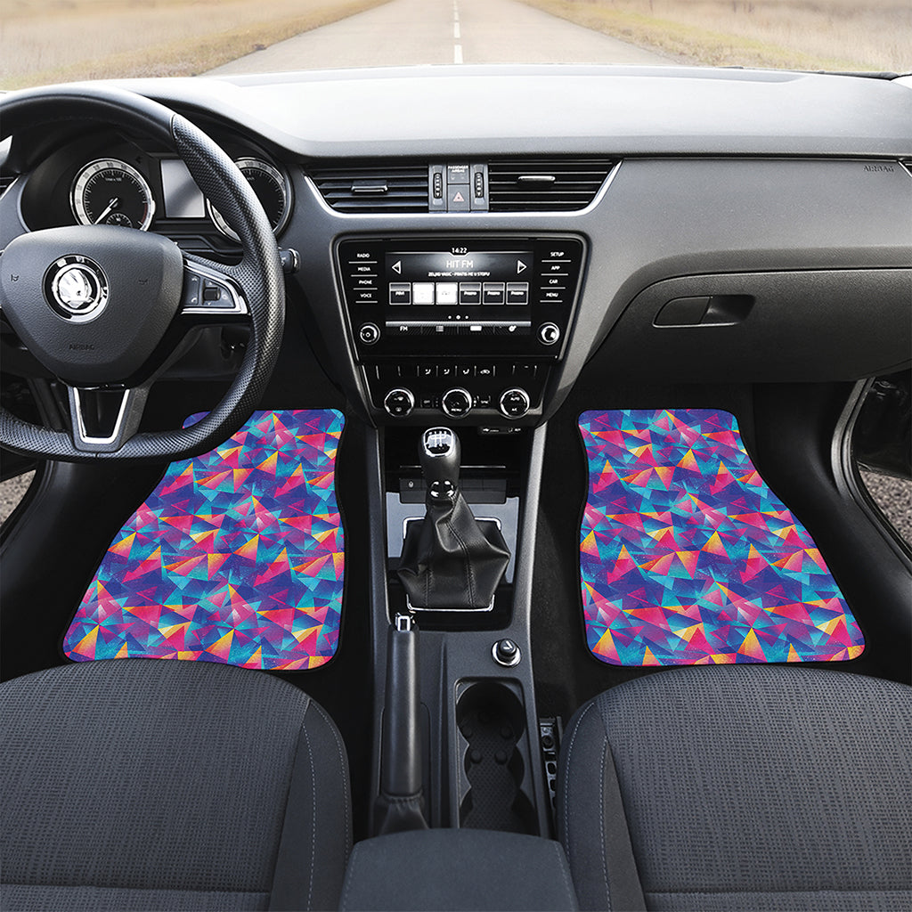 Colorful Geometric Mosaic Print Front Car Floor Mats