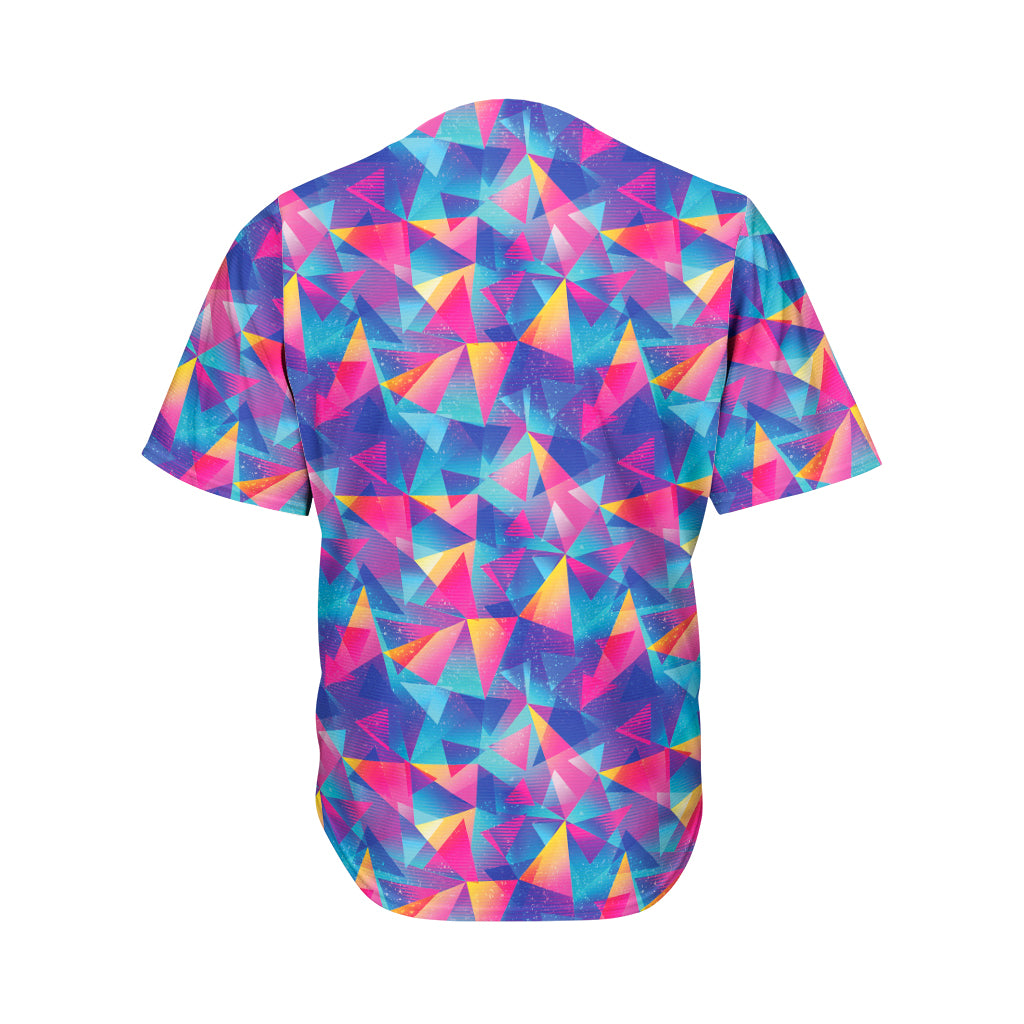 Colorful Geometric Mosaic Print Men's Baseball Jersey
