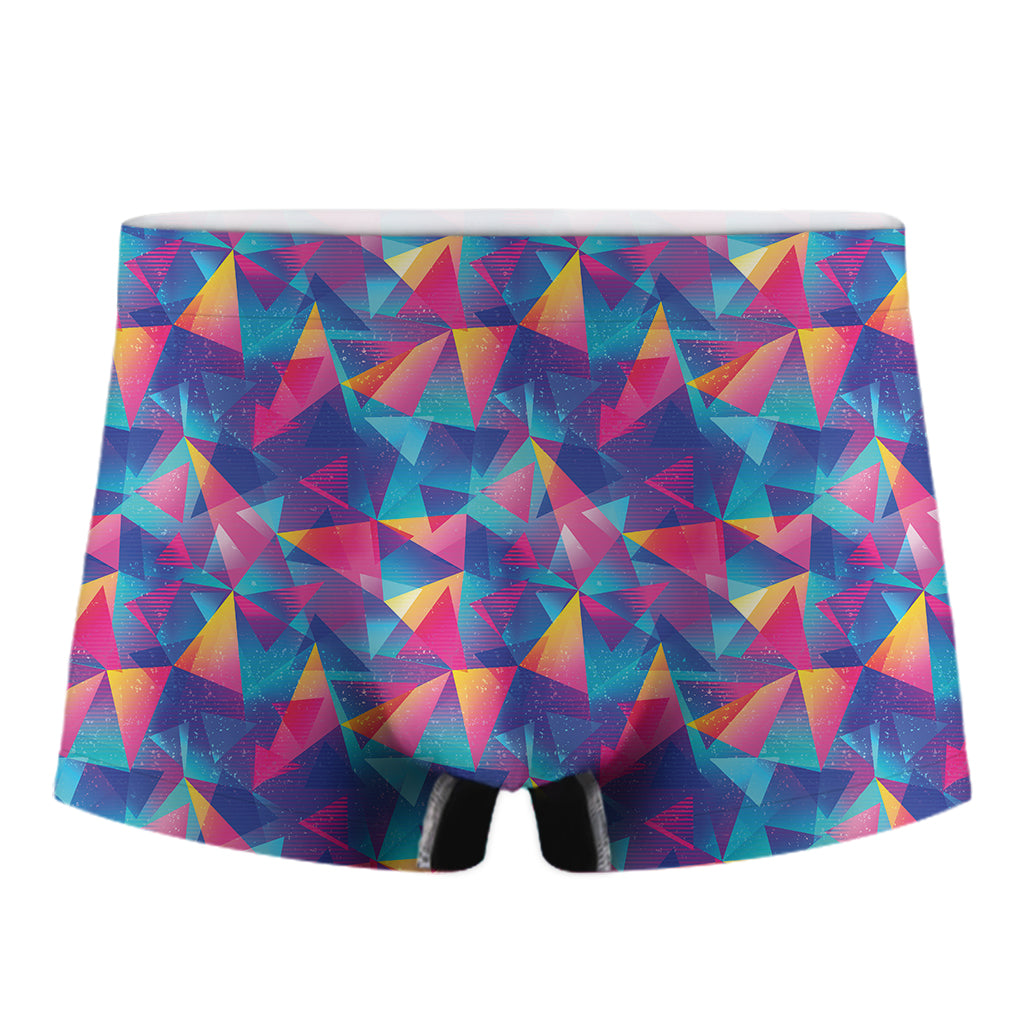 Colorful Geometric Mosaic Print Men's Boxer Briefs