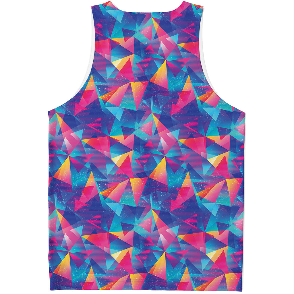 Colorful Geometric Mosaic Print Men's Tank Top