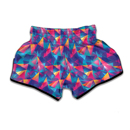 Colorful Geometric Mosaic Print Muay Thai Boxing Shorts