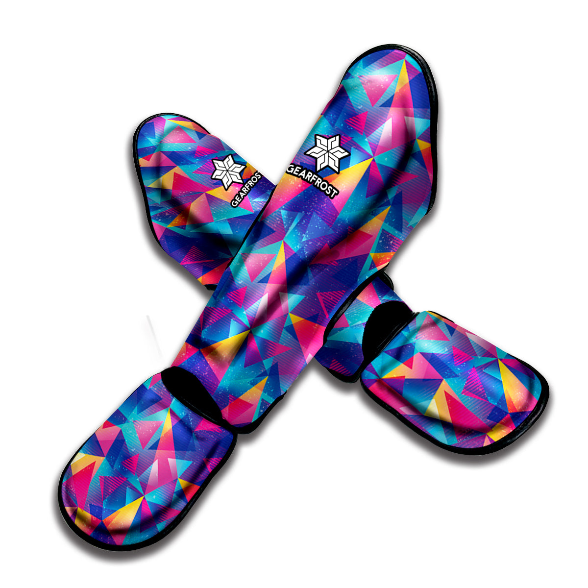 Colorful Geometric Mosaic Print Muay Thai Shin Guard