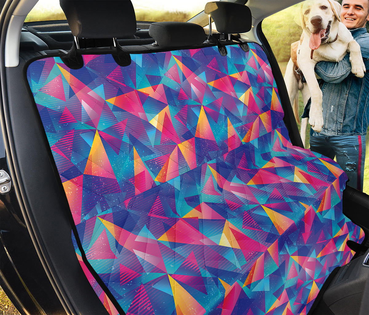 Colorful Geometric Mosaic Print Pet Car Back Seat Cover