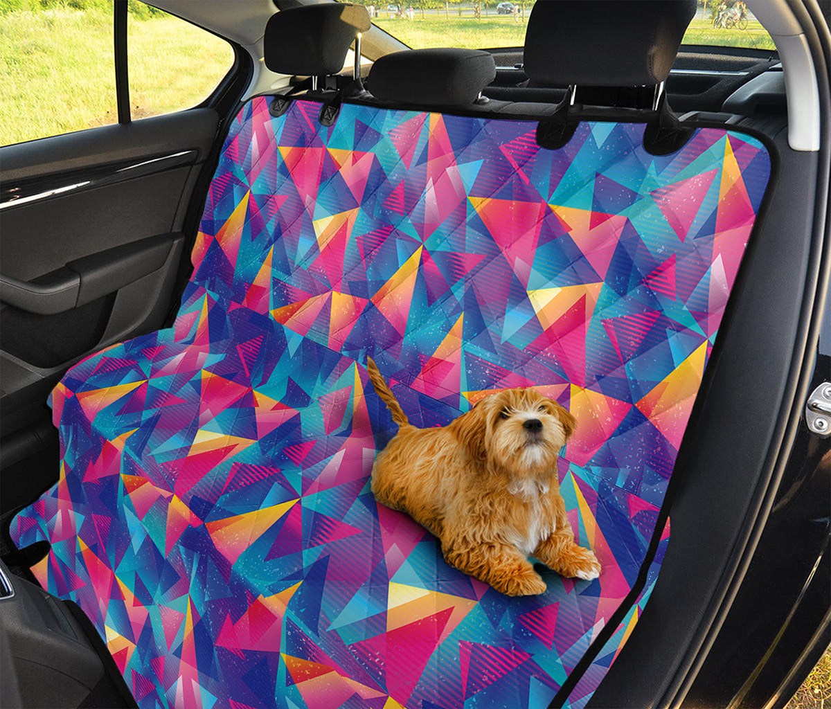Colorful Geometric Mosaic Print Pet Car Back Seat Cover