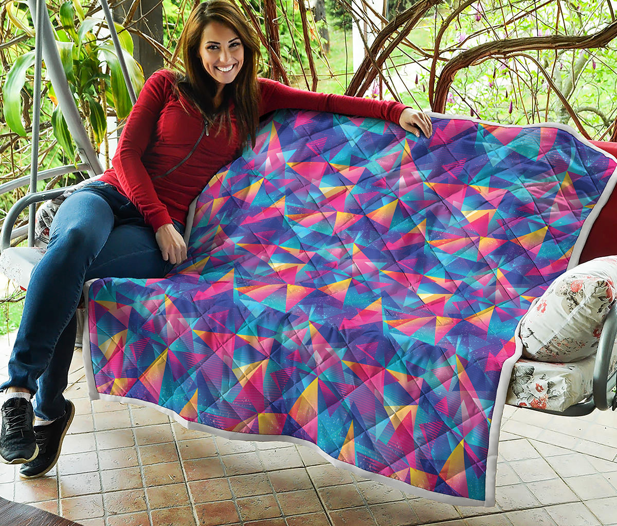 Colorful Geometric Mosaic Print Quilt