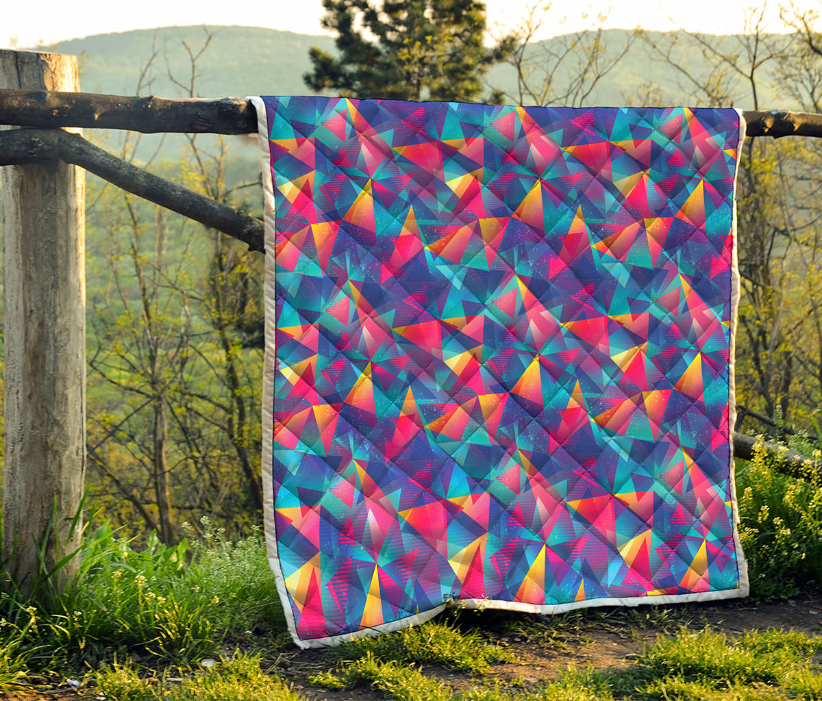 Colorful Geometric Mosaic Print Quilt