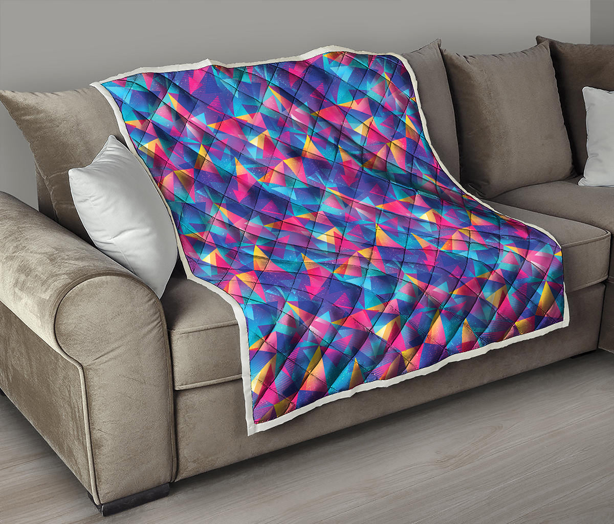 Colorful Geometric Mosaic Print Quilt
