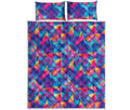 Colorful Geometric Mosaic Print Quilt Bed Set
