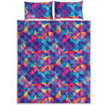Colorful Geometric Mosaic Print Quilt Bed Set