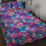 Colorful Geometric Mosaic Print Quilt Bed Set