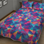 Colorful Geometric Mosaic Print Quilt Bed Set