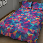 Colorful Geometric Mosaic Print Quilt Bed Set