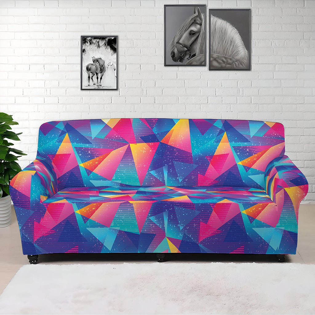 Colorful Geometric Mosaic Print Sofa Cover
