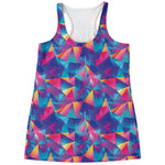 Colorful Geometric Mosaic Print Women's Racerback Tank Top