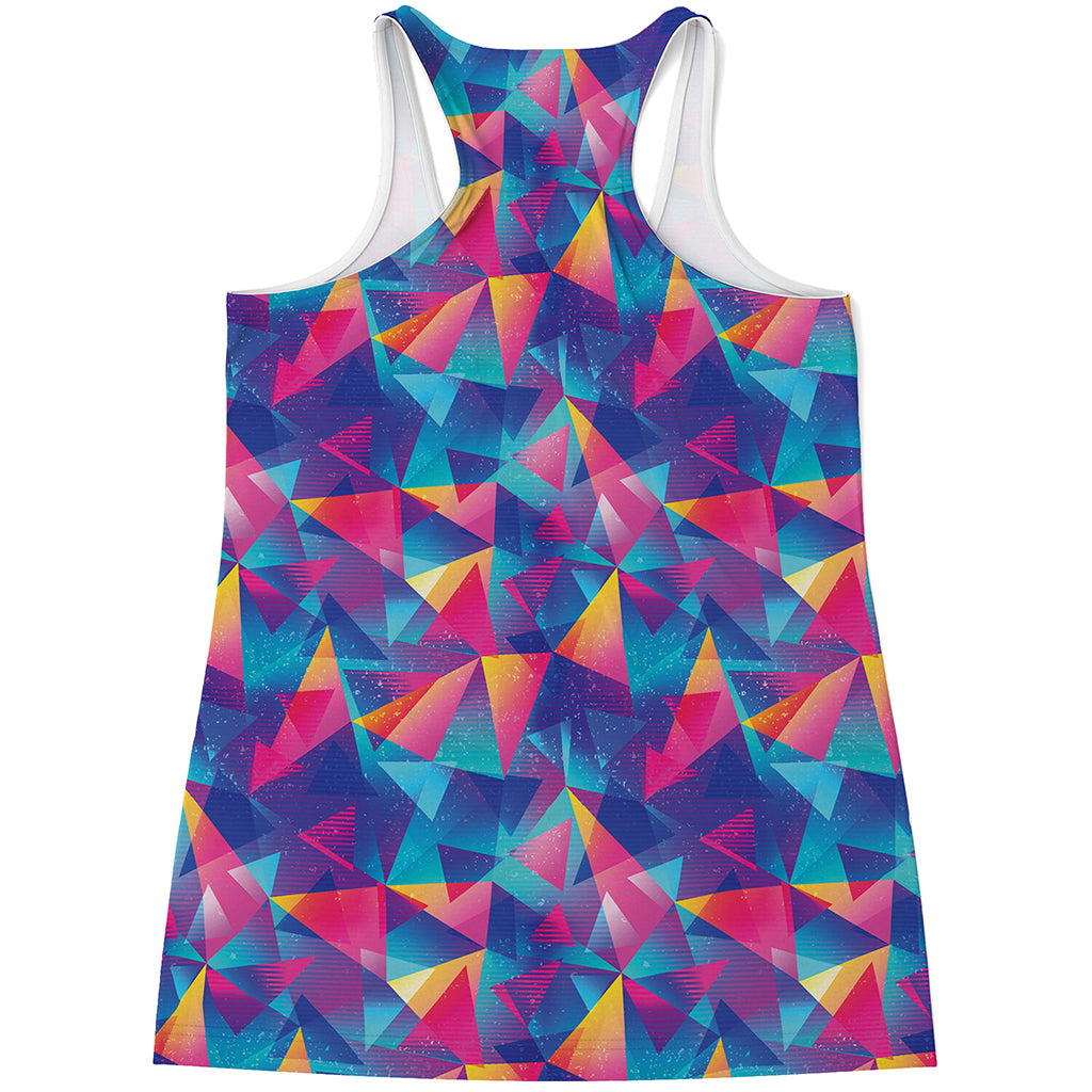 Colorful Geometric Mosaic Print Women's Racerback Tank Top