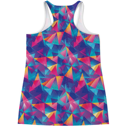 Colorful Geometric Mosaic Print Women's Racerback Tank Top