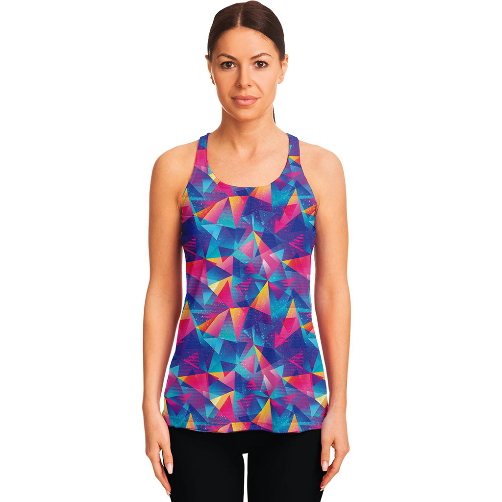 Colorful Geometric Mosaic Print Women's Racerback Tank Top