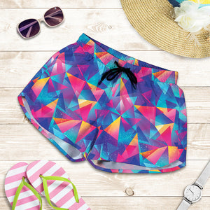 Colorful Geometric Mosaic Print Women's Shorts