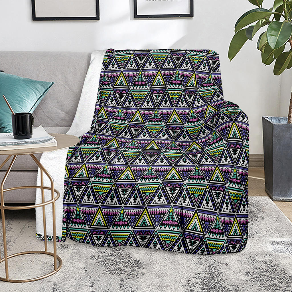 Colorful Geometric Native Navajo Print Blanket