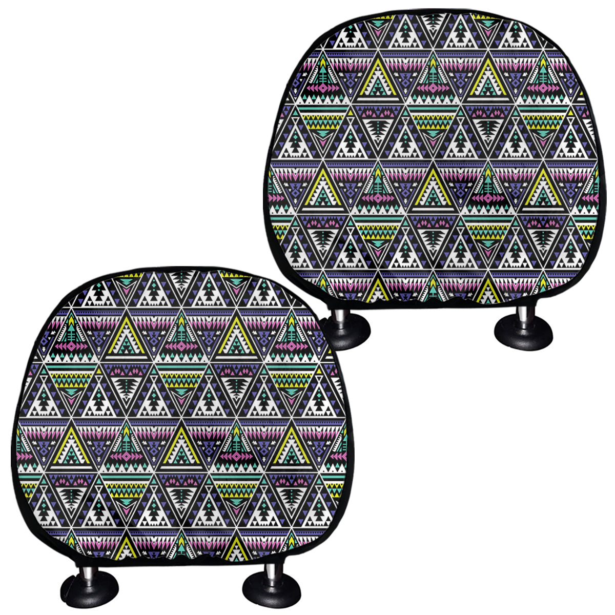 Colorful Geometric Native Navajo Print Car Headrest Covers