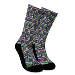 Colorful Geometric Native Navajo Print Crew Socks