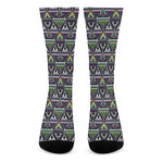 Colorful Geometric Native Navajo Print Crew Socks