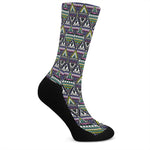 Colorful Geometric Native Navajo Print Crew Socks