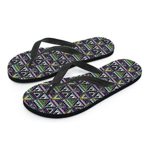 Colorful Geometric Native Navajo Print Flip Flops