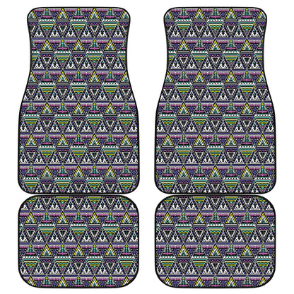 Colorful Geometric Native Navajo Print Front and Back Car Floor Mats