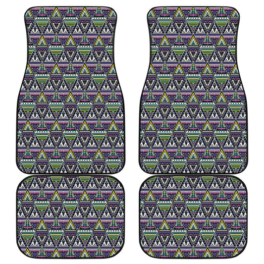 Colorful Geometric Native Navajo Print Front and Back Car Floor Mats