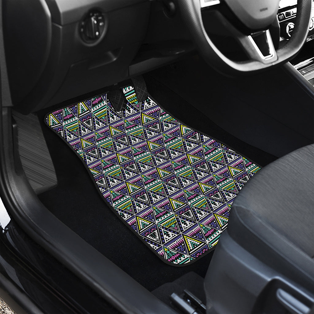 Colorful Geometric Native Navajo Print Front and Back Car Floor Mats