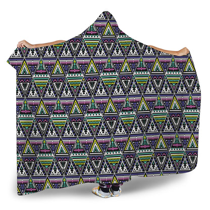 Colorful Geometric Native Navajo Print Hooded Blanket