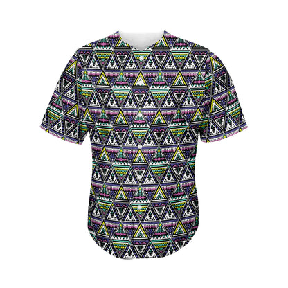 Colorful Geometric Native Navajo Print Men's Baseball Jersey