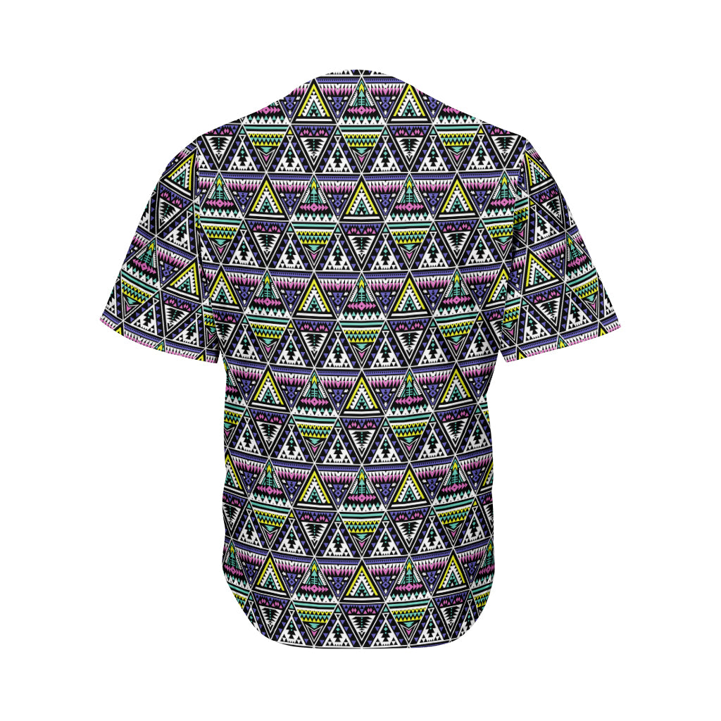 Colorful Geometric Native Navajo Print Men's Baseball Jersey